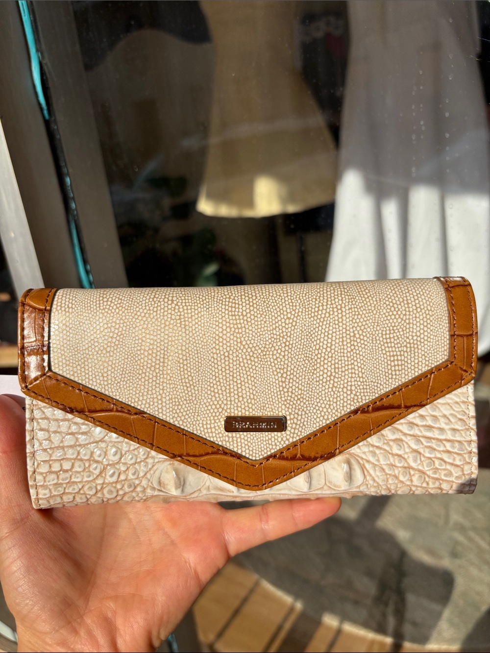 Brahmin Veronica ivory helm leather Wallet